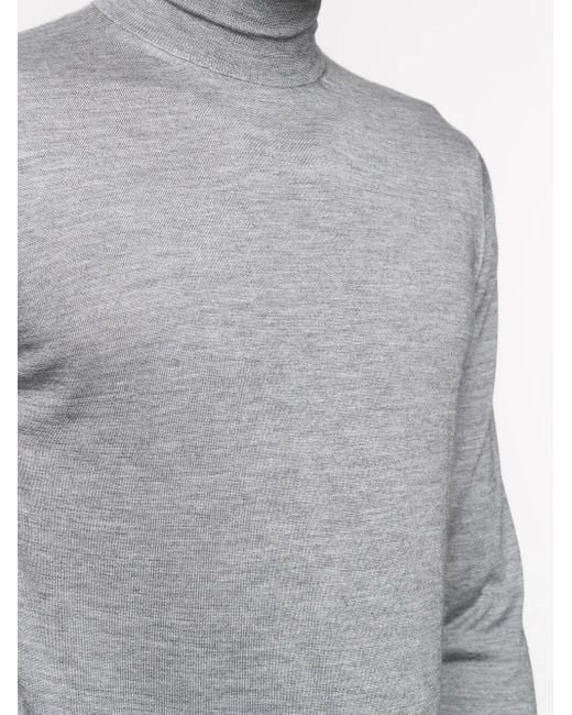 SUITE 191 Gray Roll-Neck Cashmere Jumper for men