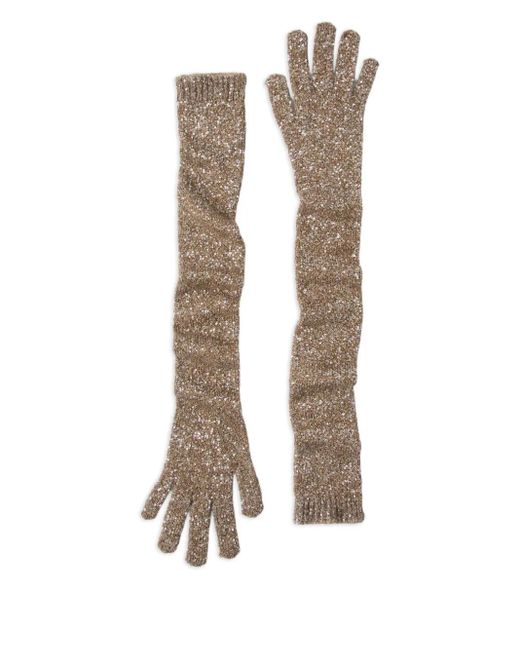 Brunello Cucinelli Natural Long Gloves