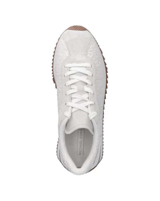 MICHAEL Michael Kors White Rhodes Logo-Pattern Sneakers
