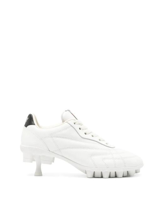 Maison Mihara Yasuhiro White Quilted Kitten-Heel Sneakers