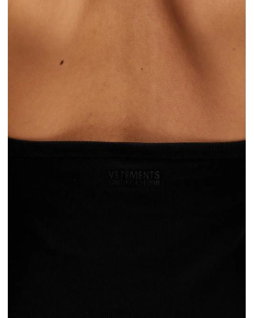 Vetements Black Ribbed Mini Dress