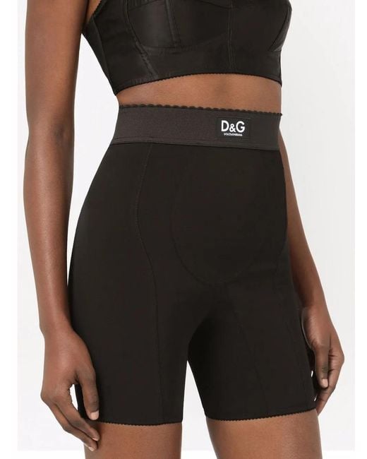 Dolce & Gabbana Blue Logo-Print Cycling Shorts