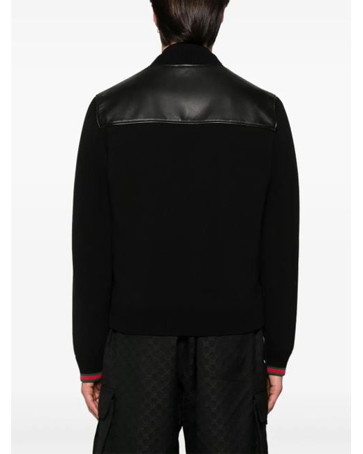 Gucci Black Nappa Leather Bomber Jacket for men