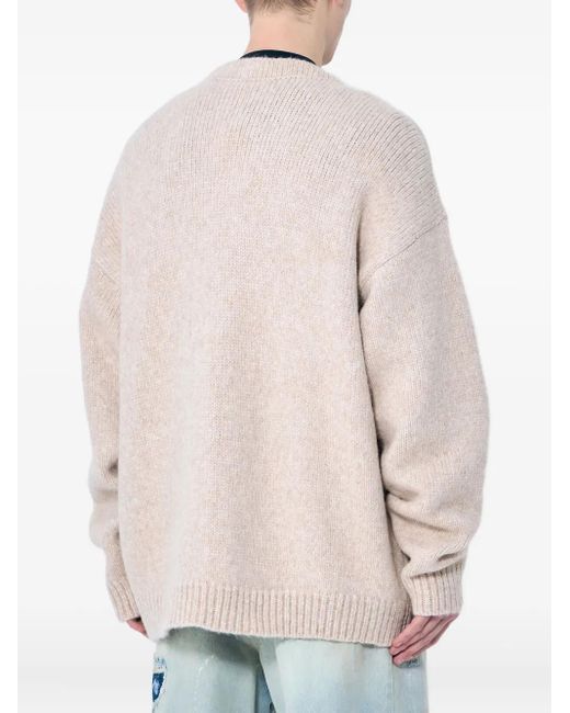 Vetements Natural Faux-Pearl Embellished Cardigan for men