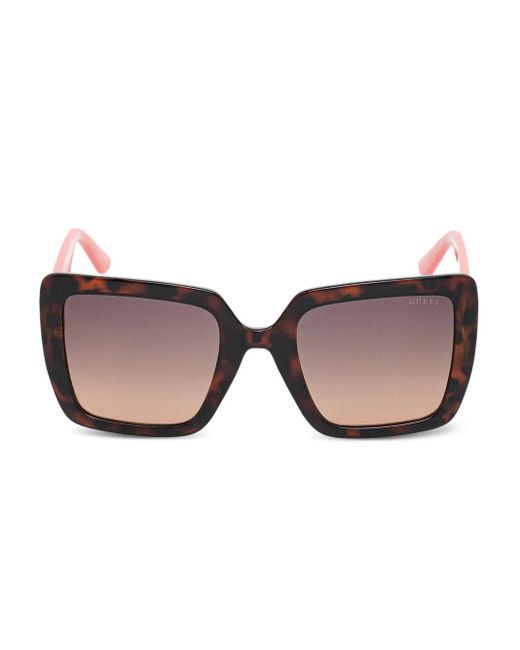 GUESS EYEWEAR Pink Tortoiseshell Geometric Sunglasses