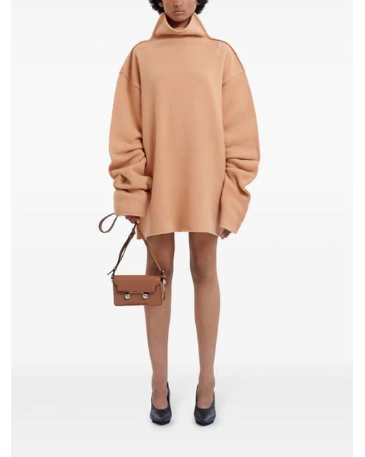 Marni Brown Mini Trunkaroo Leather Shoulder Bag