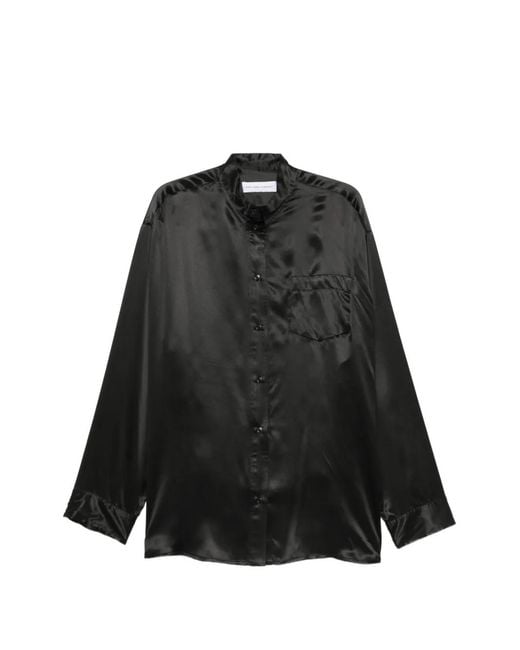 Marie Adam-Leenaerdt Black Chemise Oversize À Fini Satiné
