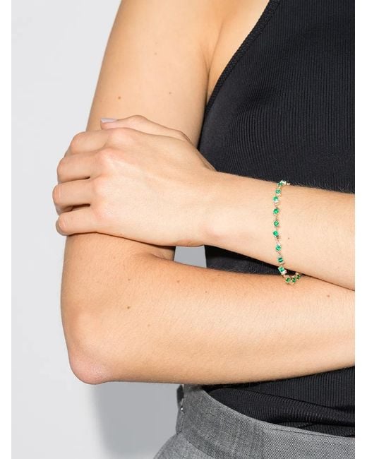 Suzanne Kalan Multicolor 18Kt, Emerald And Diamond Tennis Bracelet