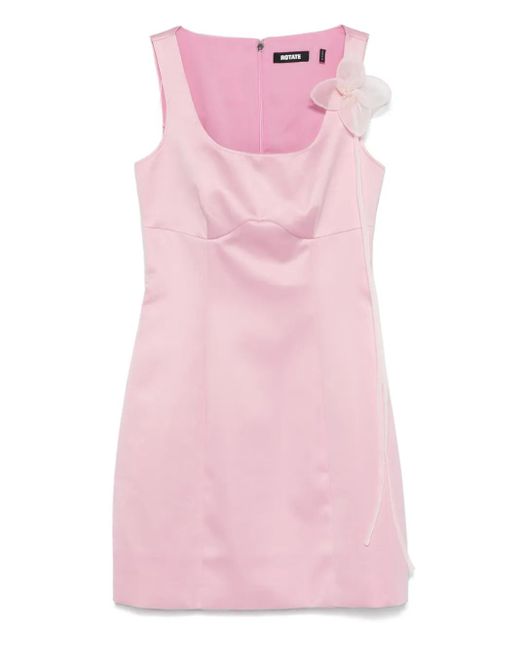 Robe Courte En Satin À Fleurs ROTATE BIRGER CHRISTENSEN en coloris Pink