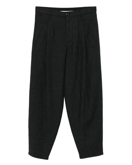 Giorgio Armani Black Pleated Wool Trousers for men
