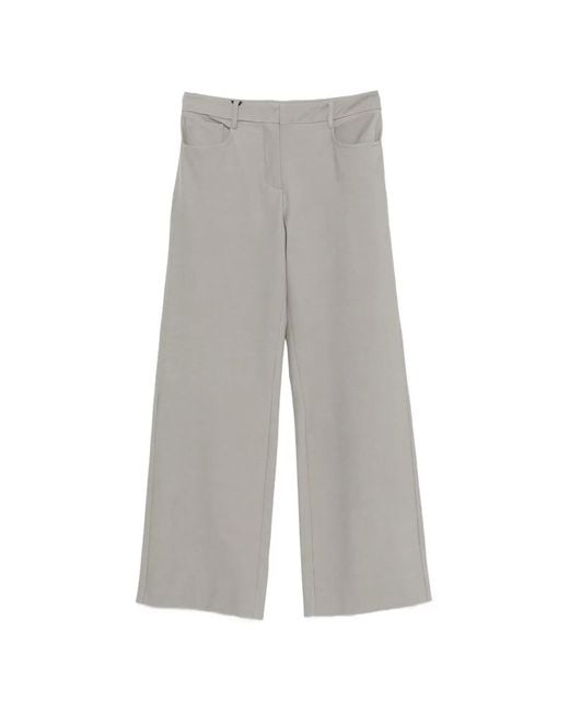 Max Mara Gray Straight-Leg Trousers