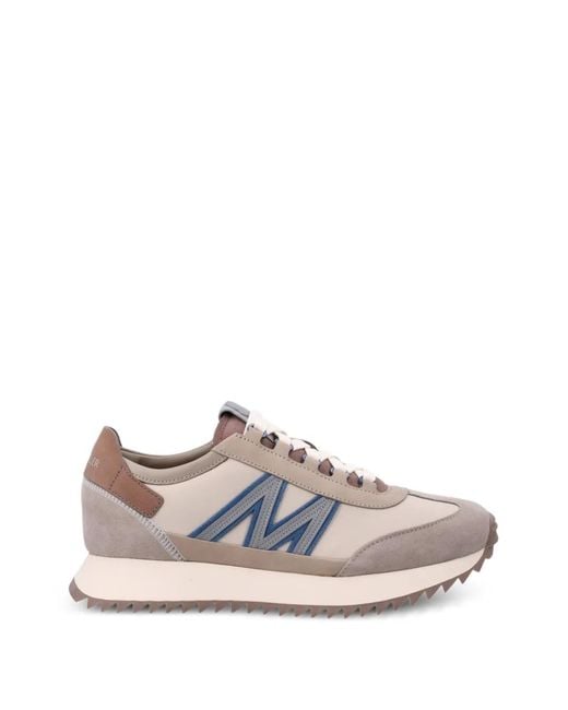 Moncler White Pacey2 Logo-Patch Panelled Sneakers for men