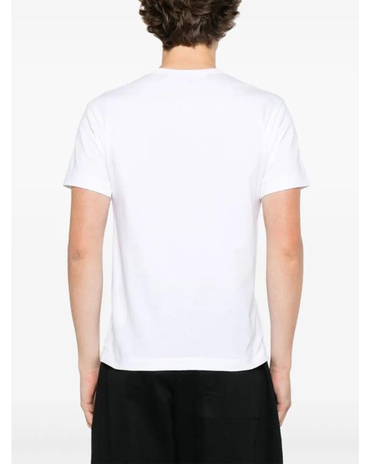 COMME DES GARÇONS PLAY White Rhinestone-Emblem T-Shirt