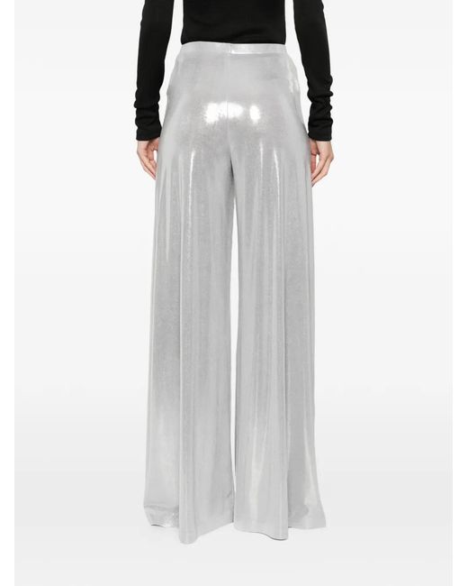 Norma Kamali White Bias Wide Leg Trousers