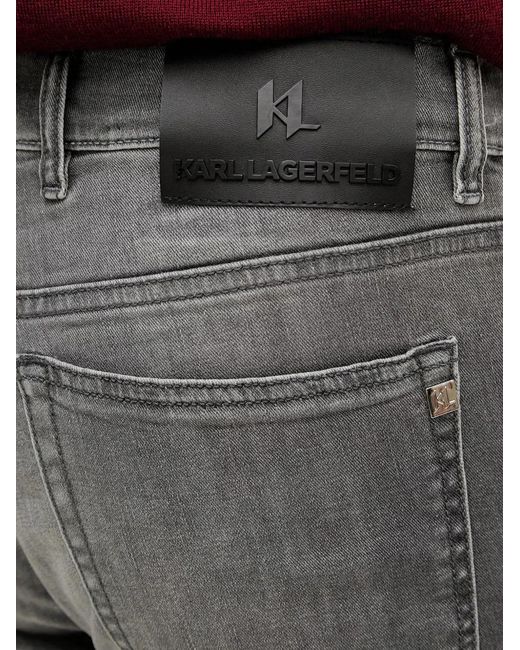 Karl Lagerfeld Black Kl-Jordan Faded Logo-Patch Jeans for men