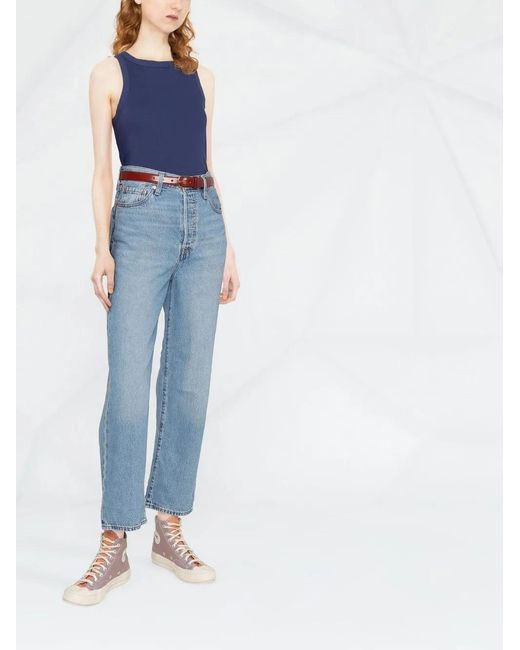 Levi's Blue Ribcage Cropped Jeans