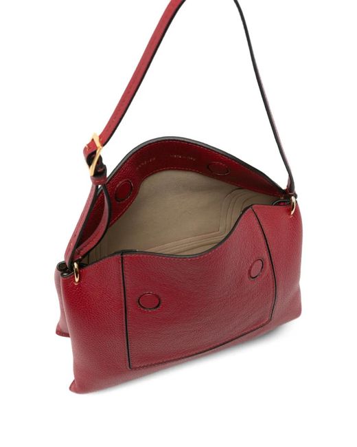 Wandler Red Mini Leather Shoulder Bag With Magnetic Closure