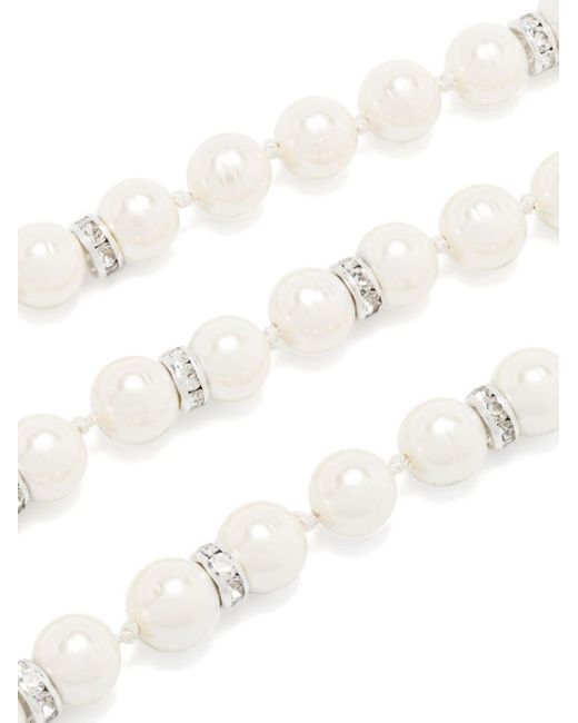Collar de perlas con aplique Interlocking G Gucci de color White