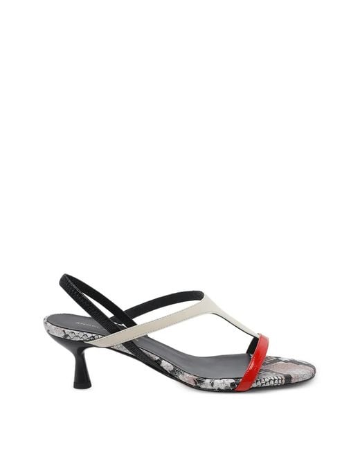 Angel Alarcon White Round-Toe Slingback Sandals