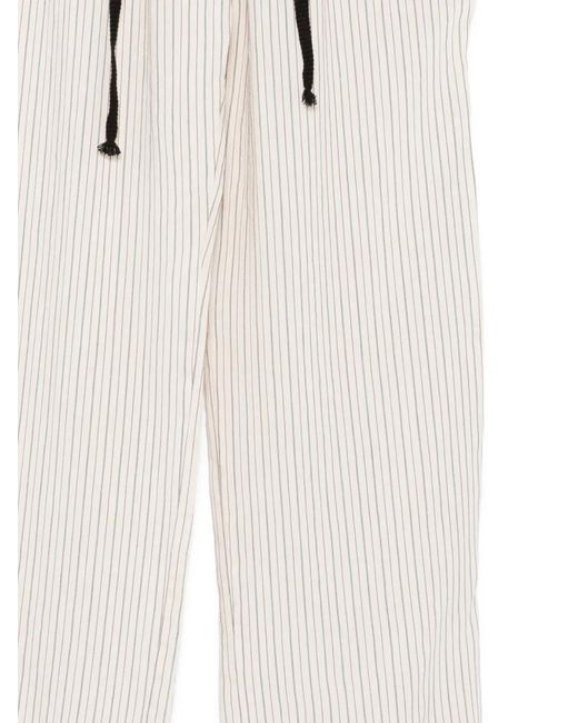 Barena White Striped Drawstring Trousers