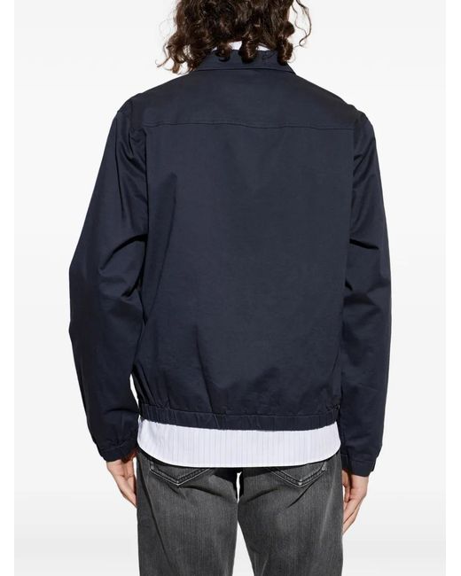 Rag & Bone Blue Logo-Embroidered Zip-Up Jacket for men