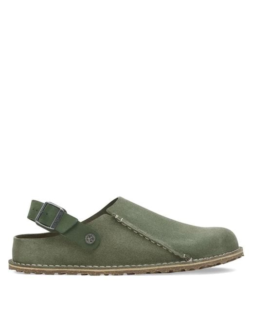 Birkenstock Green Lutry Premium "Leather Thyme" Slingback Mules for men