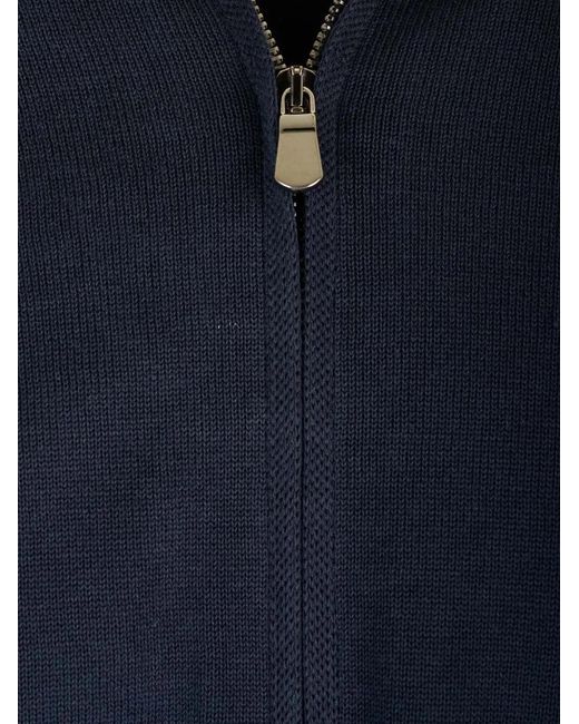 Al Duca D'aosta Blue Zip-Up Drawstring Hoodie for men