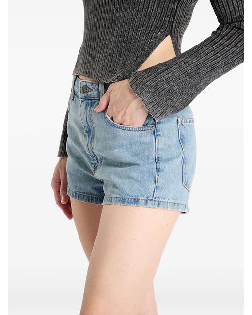 Guess Blue High-Rise Denim Shorts