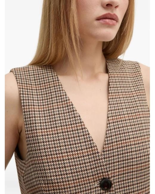 Top sin mangas con motivo pied de poule Pedro Del Hierro Madrid de color Brown