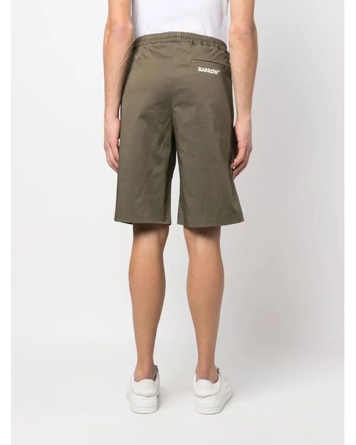 Barrow Green Logo-Patch Bermuda Shorts