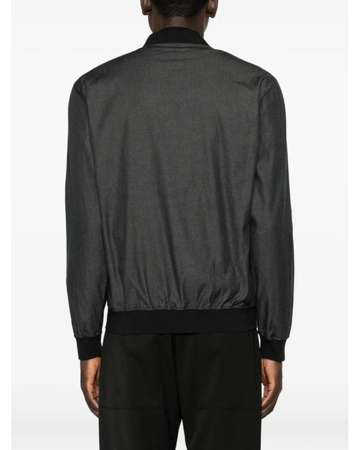 Kiton Black Zip-Fastening Bomber Jacket for men