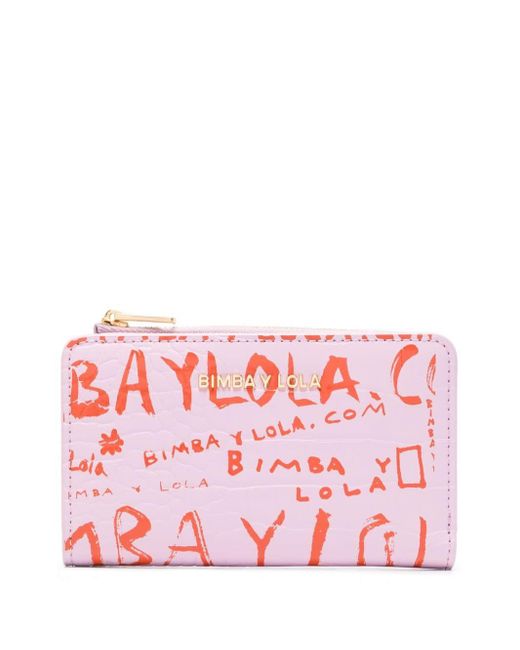 Portafoglio bi-fold con stampa di Bimba Y Lola in Pink