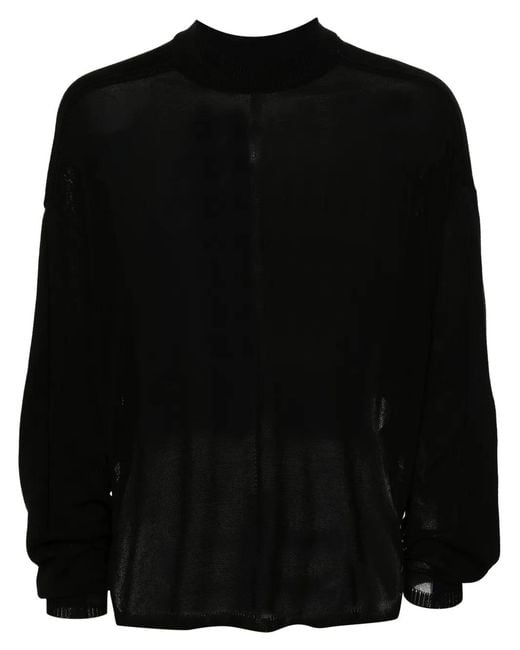 Rick Owens Black Combo Girocollo for men
