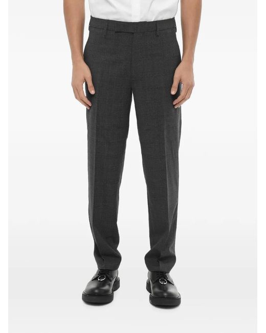 Neil Barrett Black Checked Slim-Fit Trousers for men