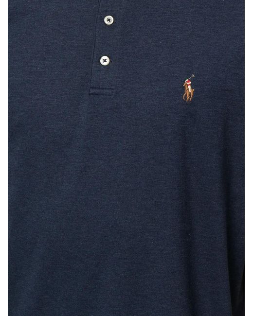 Polo Ralph Lauren Blue Polo Pony Logo Polo Shirt for men