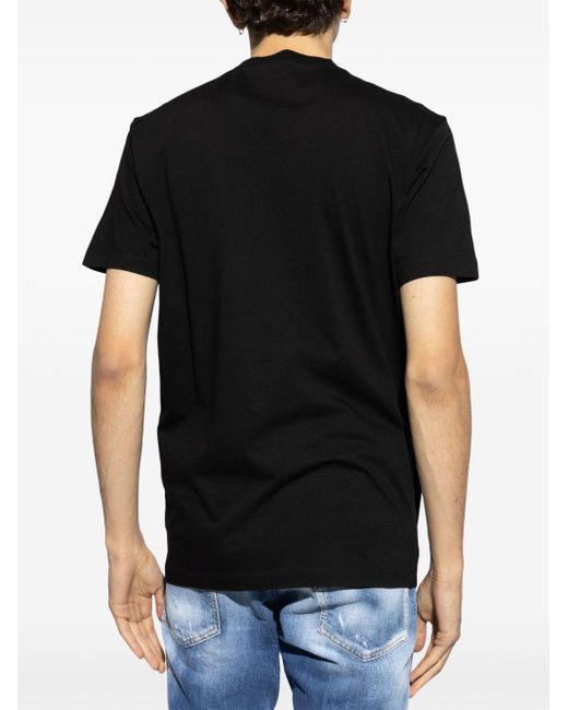Logo-print cotton T-shirt DSquared² pour homme en coloris Black