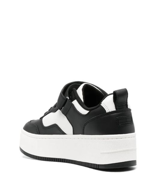 Tommy Hilfiger Black Leather Flatform Sneakers