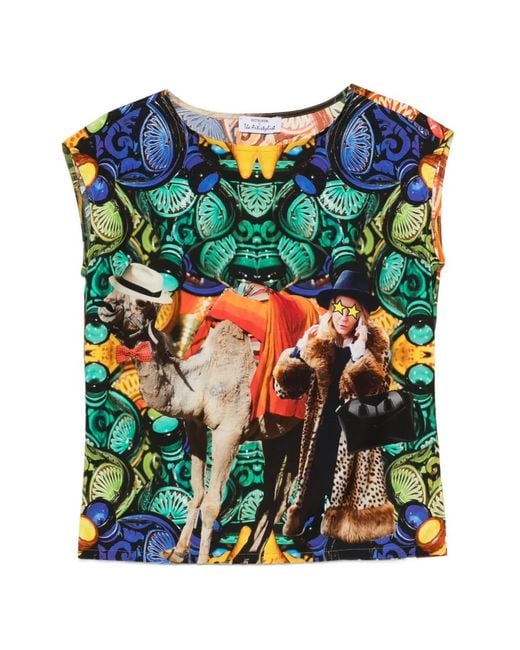 The Artistylist Blue Graphic-Print T-Shirt