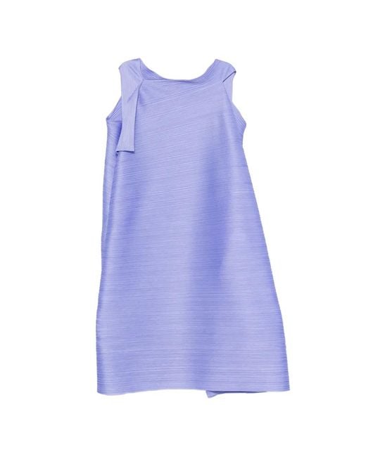 Pleats Please Issey Miyake Purple Pleated Midi Dress
