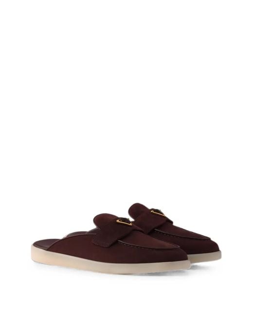 Prada Brown Nubuck Mules