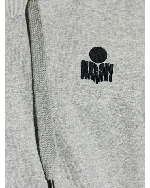 Isabel Marant Gray Merone Drawstring Logo Sweatshirt for men
