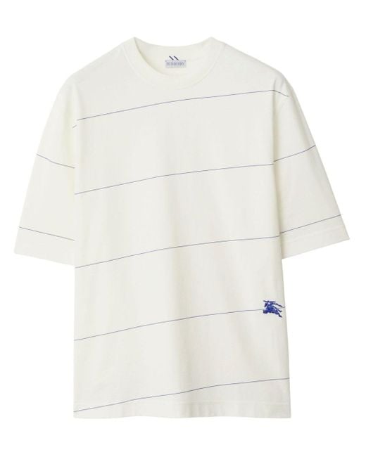 Burberry White Equestrian Knight T-shirt for men