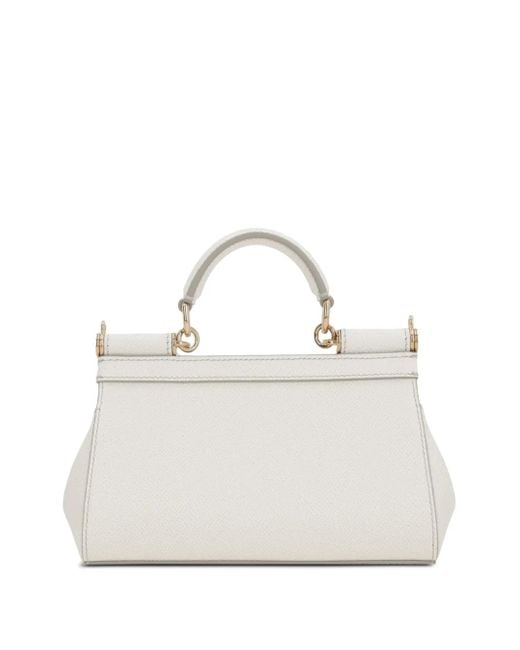 Dolce & Gabbana White Sicily Leather Tote Bag