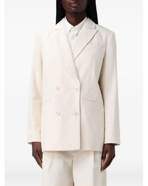 A.P.C. White Lucy Double-Breasted Blazer