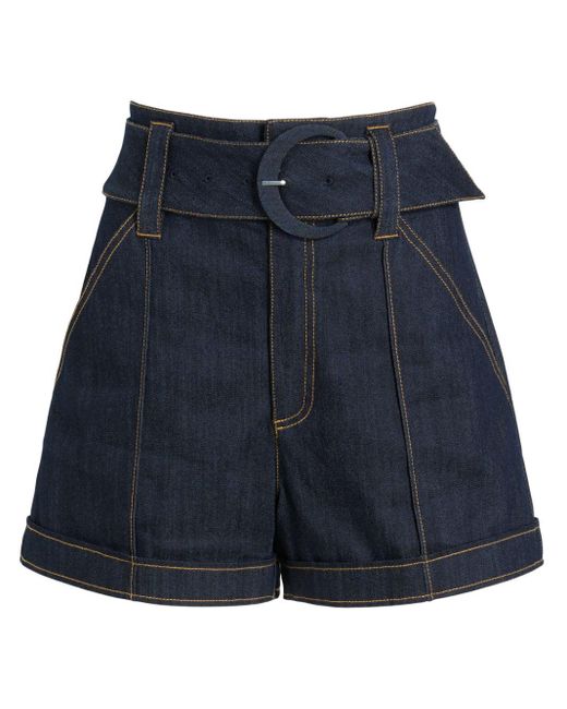 Cinq À Sept Blue Aldi Jeans-Shorts mit Gürtel