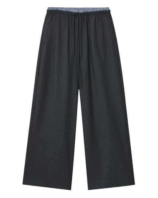 B+ AB Black Stripe-Pattern Trousers