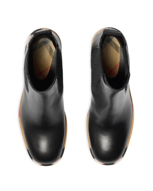 Stivali Con Bordo A Quadri 85Mm di Burberry in Black