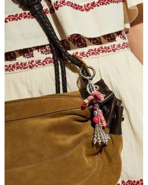 Isabel Marant White Beaded-Embellishment Keyring