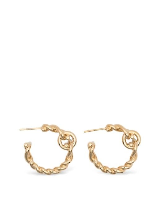 Ferragamo Metallic Gancini Twisted Hoop Earrings