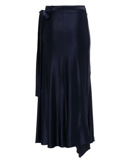 Rabanne Blue Satined Midi Skirt
